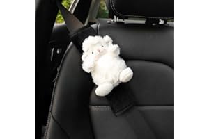 BNTR Car Seat Belt Cover Stocking Stuffers Cute Fluffy Pig Frog Sheep Dinosaur Safety Seatbelt Shoulder Pad Auto Accessory Neck Cushion Protector Seatbelt Shoulder Protector Nice Gift (Sheep)