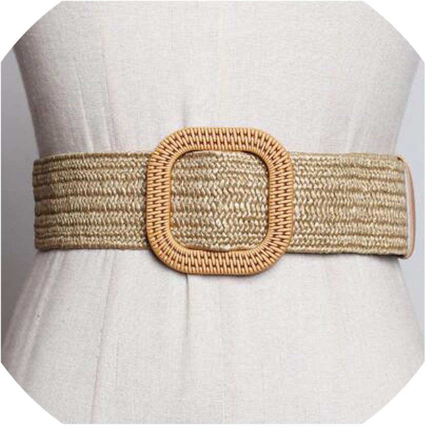 Elastic Belts Straw Braided Women Belts With Imitation