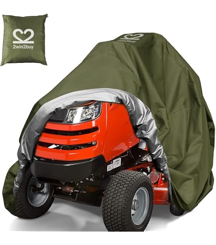 Porch Shield Heavy Duty 600D Polyester Lawn Tractor Cover - Waterproof Universal Fit For Up To 62" Decks
