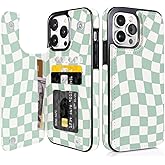 Obbii Flip Leather Wallet Case Card Holder Compatible with iPhone 14 Pro Max 6.7" Women and Girls with Card Holder Kickstand Double Magnetic Clasp Pattern (Checkerboard, iPhone 14 Pro Max)