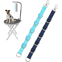 Small Dog Grooming Table FURSDOLY Pet Dog Grooming Arm Accessories - Dogs Loop Pets Extension Straps 2 PCS Adjustable Secure And Stable Loop Extender Bathing Restraint Leashes For Small Medium & Large