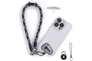 project-cb Hand Wrist Phone Strap,Phone Lanyard Patch ×2,Cell Phone Case Holder,Wristlet Strap for Key,AirPods,Camera (Blackshadow, 12inch)