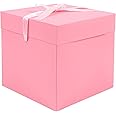 Elephant-package Medium Gift Box with Lids, Ribbon and Paper Filler, for Girls Women Birthdays, Mother's Day, Bridal Showers, Weddings, Baby Showers - Collapsible, 8.7", 1 Pack, Pink