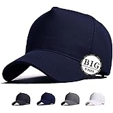 MUNULA Oversize XXL High Crown Baseball Cap Big Head Hats for Men Dad Hat Adjustable Plain Running Cap 23.6"-25.6"