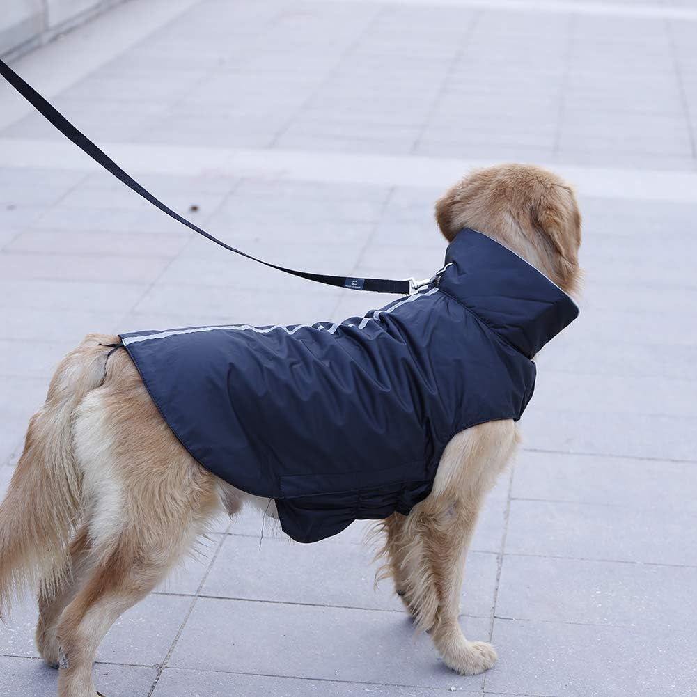 PETCEE Waterproof Dog Jacket Dog Winter Coat Dog Pet Vest for Cold Weather Dog Jacket for Medium Large Dogs with Lofty Collar-2 Layer (Black XL) : Kitchen & Dining