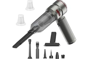 Csyibeielec Car Vacuum Cleaner High Power, 20000 Pa 4-in-1 Powerful Vacuum for Car, 6000 mAh, USB-C Rechargeable, Portable, Mini Vacuum Cleaner for Wet/Dry Cleaning, Home, Kitchen, Office, Pet Hair.