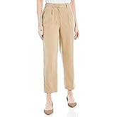 Max Studio Womens Soft Twill Pleated Pant with Pockets