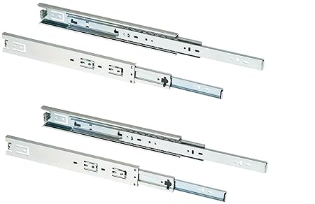 2 Pairs 350 Mm Drawer Runners Groove Ball Bearing Metal Draw