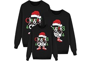 Family Christmas Sweaters Ugly Holiday Sweater Sweatshirt Crewneck Xmas Long Sleeve Pullover Tops for Women Men