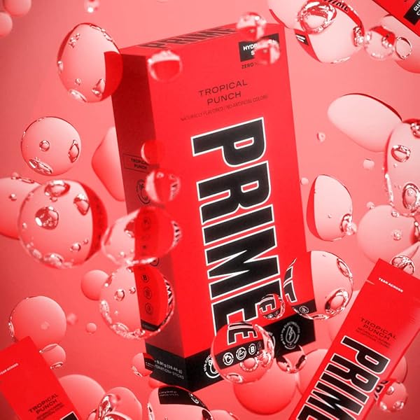PRIME HYDRATION+ STICKS TROPICAL PUNCH | HYDRATION POWDER SINGLE SERVE STICKS | ELECTROLYTE POWDER ON THE GO | LOW SUGAR | CAFFEINE-FREE | VEGAN | 6 STICKS