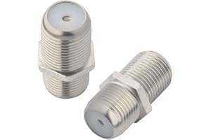BOOBRIE F-Type RF RG6 Coaxial Cable Connectors F Female to Female, Antenna Connector Low Loss Extension Cable Adapter for TV Antenna Pack of 2