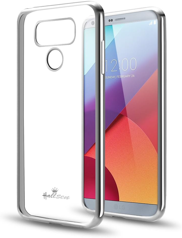 LG G6 Case,Hallsen[Electroplating TPU] Ultra Slim Anti-Scratch Premium Clear Crystal Back Cover Soft Flexible TPU Case Cover for LG G6 - Silver