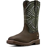 Ariat Men's Activator Waterproof Steel Toe Work Boot, Dark Brown/Green, 10