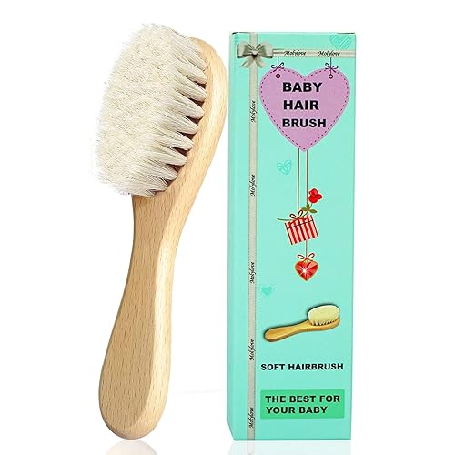 Molylove Baby Hair Brush, Wooden Goat Bristles Hair Brush for