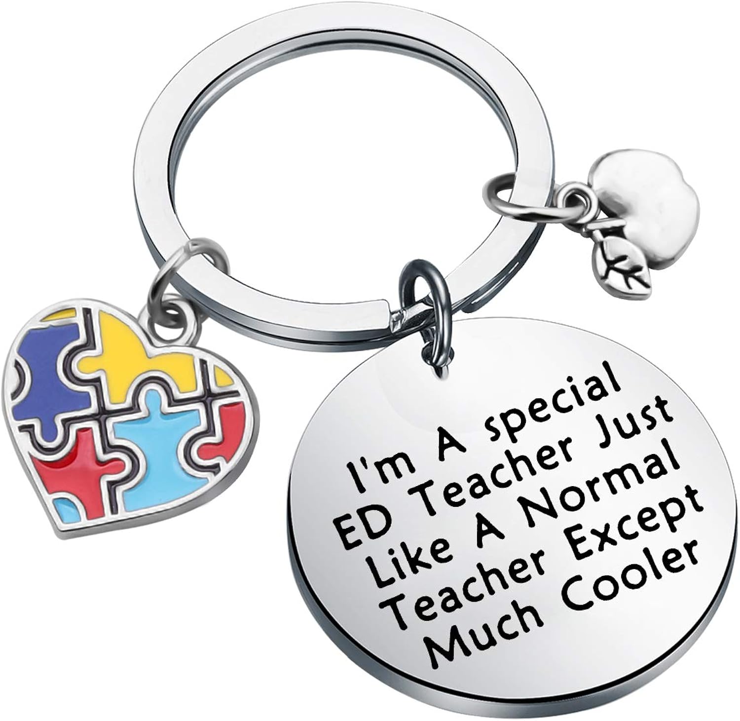 Amazon Com Lqri Special Education Teacher Gifts Autism Teacher Gift Autism Puzzle Piece Heart Charm Keychain Autistic Gift For Autism Awareness Educator Sped Teacher Sliver Clothing