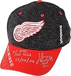 Henrik Zetterberg Detroit Red Wings Autographed Cap with 1st NHL Hat Trick 12/7/07 Inscription - Fanatics Authentic Certified