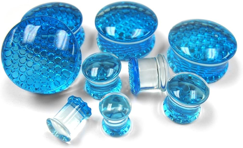 Amazon Urban Body Jewelry Pair Of 9 16 Gauge 14mm Blue Honeycomb Glass Plugs Double 