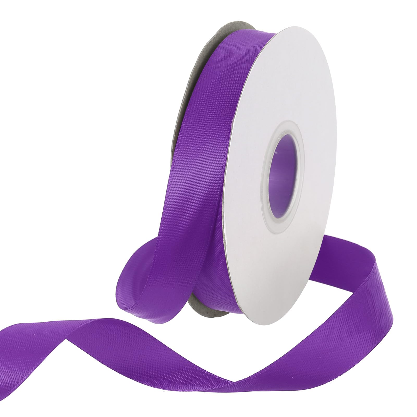 Rebower 15mm Satin Ribbon 23m Thick Double Face Grosgrain Silk Ribbon, [for Gift Wrapping, Hair Bows, Wedding, Cake, Flower] - 25 Yard/75ft/ Dark Purple
