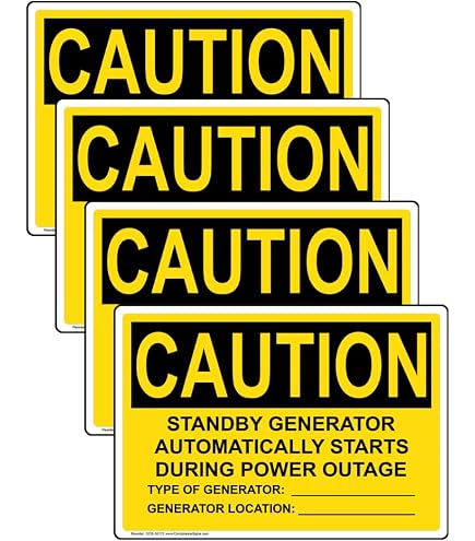 Warning Generator Safety Stickers SmartSign 4-Pack Generator Warning Stickers - 5x7 ...
