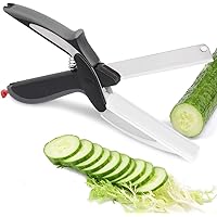 Clever Food Choppers Smart Cutter Slicer Kitchen Shears with Built-in Cutting Board for Picnics & Kitchen Food and…