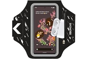 Pixel 9/9 Pro XL Armband, BUMOVE Gym Running Workouts Sports Phone Arm Band for Google Pixel 8,8 Pro,7, 7 Pro, 6, 6 Pro up to 6.9 inch with Headset Card Holder (Black)