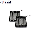 2 Pcs Black Plastic Battery Holder Case with Wire