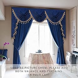 ELKCA Thick Chenille Window Curtains Valance for