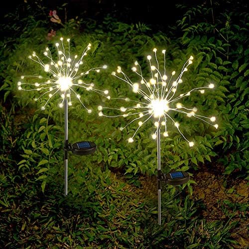 Sunboia Luces solares de Fuegos Artificiales, 2x120Leds Luces ...