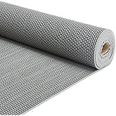 PVC Drainage Floor Mat 3x10Ft, Non-Slip 0.22'' Thick Heavy Duty Mesh Hole Pool Mat, Commercial PVC Mesh Hollow Mats, Outdoor Indoor Rug for Bathroom Patio Bath Shower Wet Area (Grey)