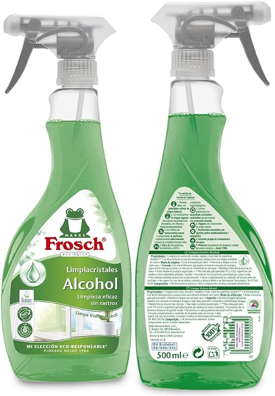 - Limpador de vidro ecológico com álcool, limpeza eficaz do vidro e superfícies lisas - 500 ml