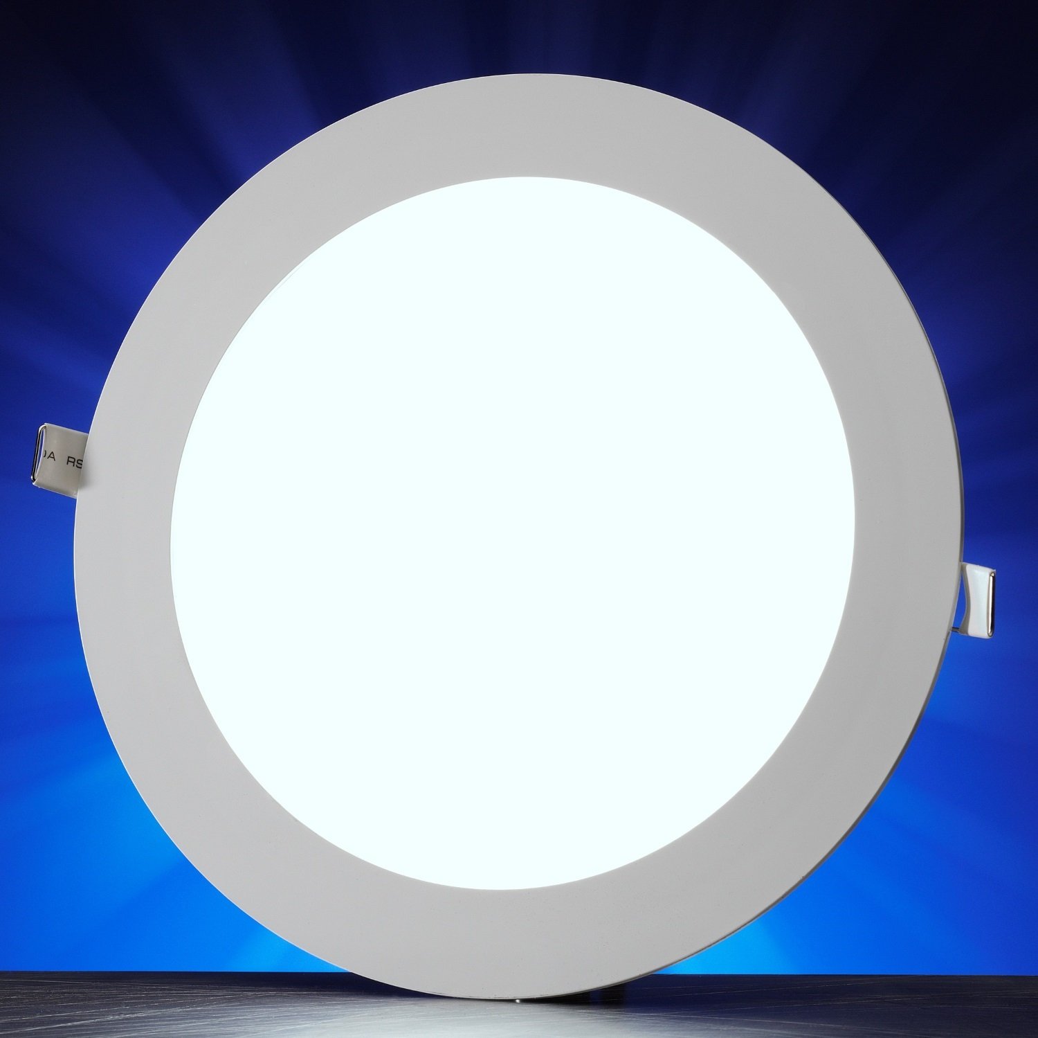 Auraglow 8w LED Circle Slim Panel Downlight Office Ceiling Light - Cool White 6500K - 500 Lumens - 42w EQV - 120mm