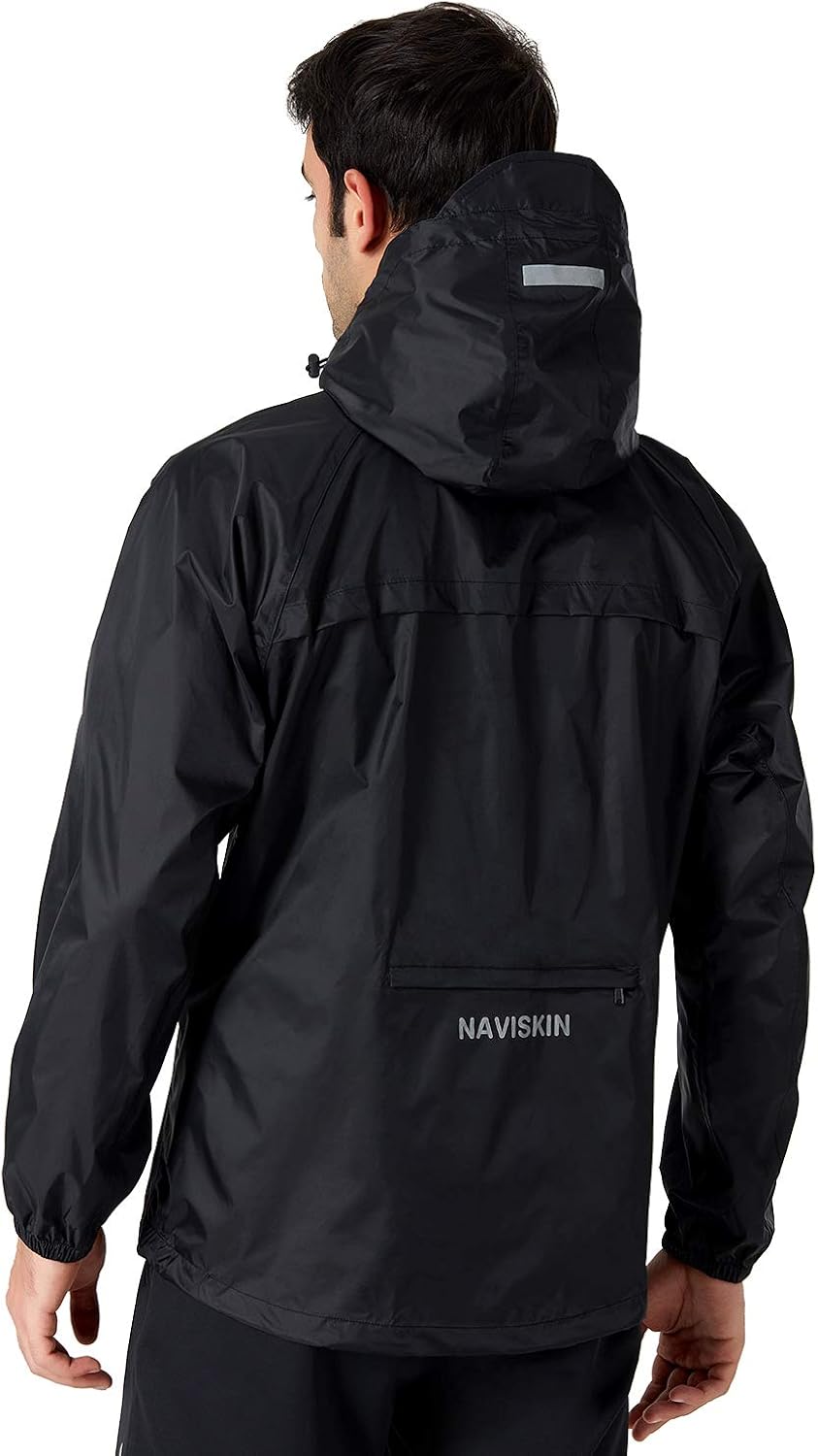 Naviskin Men's Waterproof Rain Jacket Packable Outdoor Hooded Raincoat Poncho: Clothing
