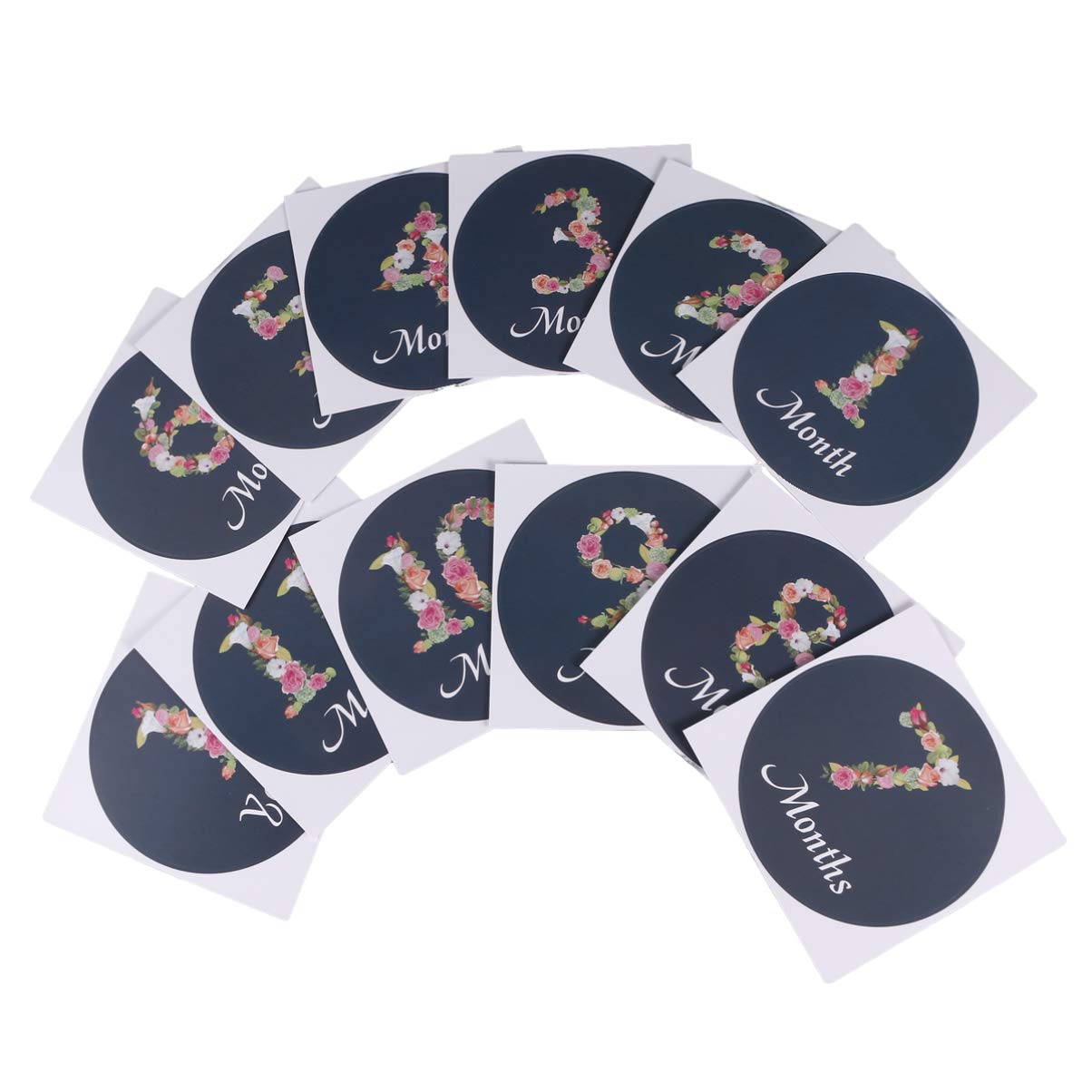 12Pcs Baby 12 Month Milestone Sticker First Year Photo Sticker for Baby Shower Birthday
