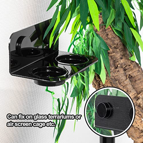 WACOOL Reptile Ledge, Acrylic Gecko Feeding Ledge with 6PCS