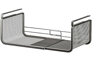 Expandable Kitchen Storage For Tableware - Seasonings Hangable Basket | Under Cabinet Basket | Expandable Organizer Under She