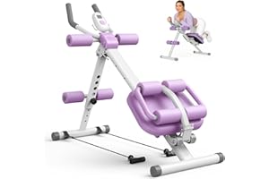VINITLY Multifunctional Ab Machine, Adjustable Ab Workout Equipment, Ab ＆ Sit Up Machine for Stomach Workout, Foldable Abdomi