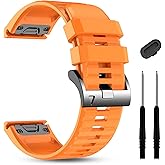 22mm Quickfit Watch Bands for tactix 8/Fenix 8 pro 47mm/7 Pro/6 Pro/5 Plus/quatix 8 47mm/7 Pro/7/6,Silicone Sport Strap Compatible with Garmin Fenix E/Descent G2/G1 Solar/Forerunner 945/955/965/970