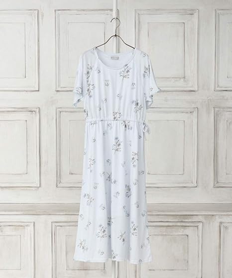 Amazon アフタヌーンティー リビング Afternoontea Living ルームワンピース ネグリジェ Gp07 フラワー柄 カップ付き ワンピース ブルー ワンピース チュニック 通販