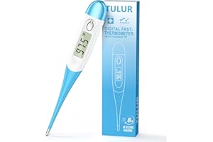 TULUR Thermometer for Adults and Kids with 8 Seconds Fast Accurate Reading, Acctrate & Safe-Baby Thermometer for Oral, Rectal or Under Arm Use, Large LCD Display with Fever Alarm