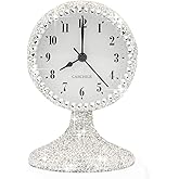 CARCHILE Luxury Rhinestone Small Alarm Desk Table Clock Morning Call Handmade Fashion Design for Bedroom Houseroom Living Roo