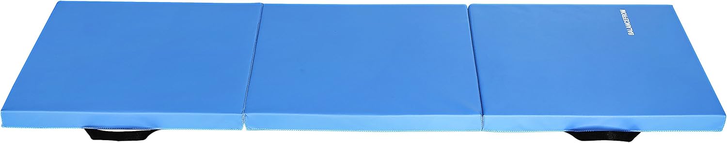 BalanceFrom 2" Thick Tri-Fold Folding Exercise Mat with Carrying Handles for MMA, Gymnastics and Home Gym Protective Flooring (Blue) : Sports & Outdoors