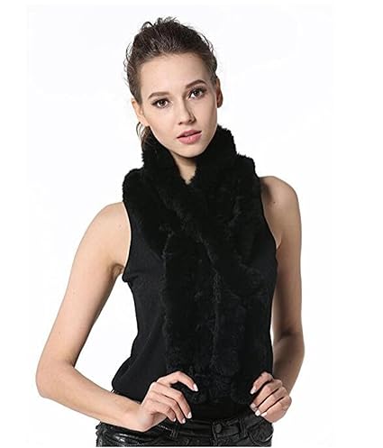 MEEFUR Frauen Real Rex Kaninchen Pelz Schals Winter Lange Wraps Warm Halstuch