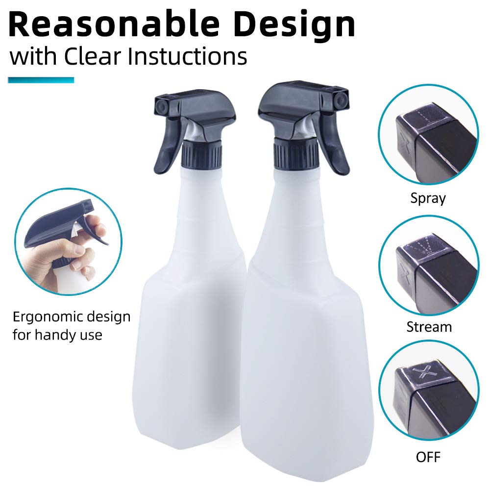 Plastic Empty Spray Bottles with Sprayer No Clog & Leak Proof Heavy