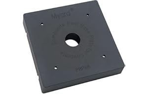 Myard 6x6 Post Base Plate for Wood Post, Anti-UV Sturdy 1-inch Stand-Off Wood to Concrete Base Plate, Thickened Sides, Support Patio Decking, Pavilion, Porch, Handrail Railing (6" x 6", 4-Pack)