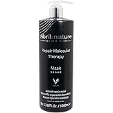 abril et nature - Professional Mask Molecular Therapy - For Damaged, Overprocessed, or Aging Hair - Restructures, Repairs, and Fills the Hair Fiber - Nourishing and Hydrating - Vegan - 1000 ml