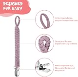 Aolso Dummy Clips Pacifier Chain 4pcs with 4 Silicone Adapters Pink Blue Green view 3