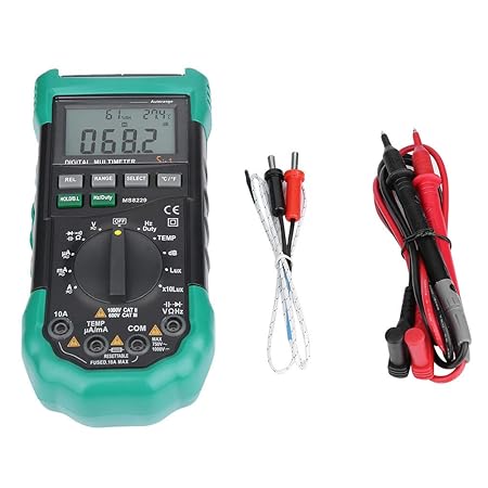 Digital Multimeter, MASTECH MS8229 Multifunktionaler Auto Range 4000 Zählimpuls Temperaturmessgerät mit LCD Bildschirm
