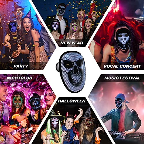 MOYACA LED Mask with Rechargeable Bluetooth Compatible App Controlled