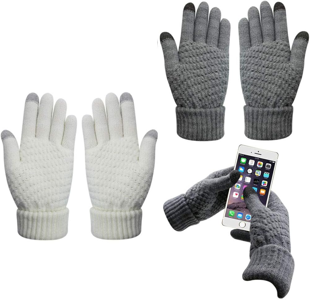 Glove Us 2 Pairs Knitted Touch Screen Gloves Warm Winter Thick Mittens Texting Unisex For Iphone Smart Phones Laptop Tablet At Amazon Women S Clothing Store