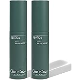 Cleo + Coco Deodorant Powder for Body & Hair, Basil Mint (0.88 oz each), 2 Bottles, 2-in-1 Deo Powder & Dry Shampoo, Aluminum-Free, Talc-Free, Travel-Size (2 Pack, Basil Mint)
